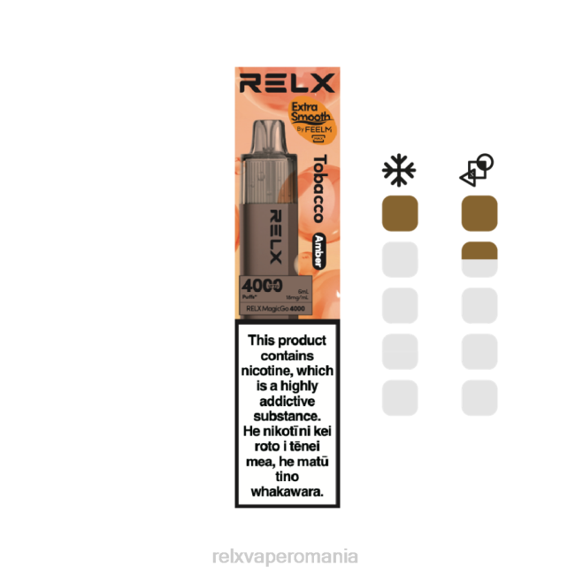 RELX Order Online - RELX MagicGo 4000 vape de unică folosință tutun (chihlimbar) P8805